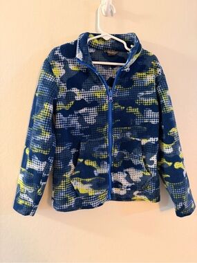 Eddie Bauer Kids Blue Camouflage Fleece Zip Jacket
